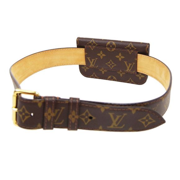 LOUIS VUITTON Ceinture Pochette Belt Bum Bag Purse Monogram Canvas - Picture 2 of 10